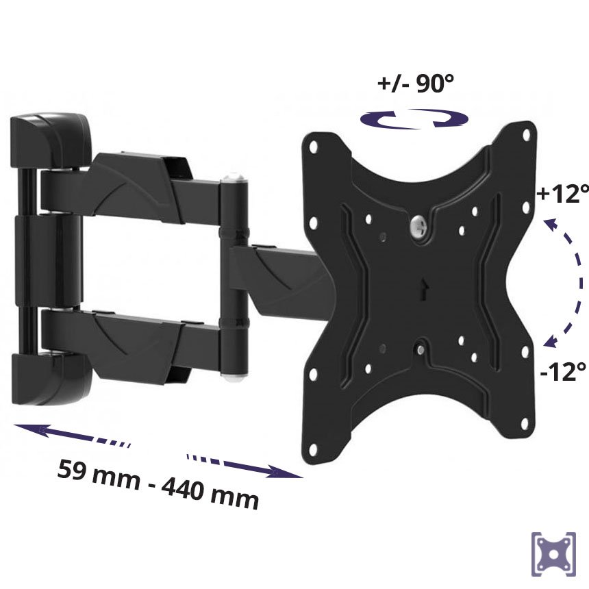 Otočný držák na TV MC-742 disponuje mimo jiné i bezpečnou konstrukcí.