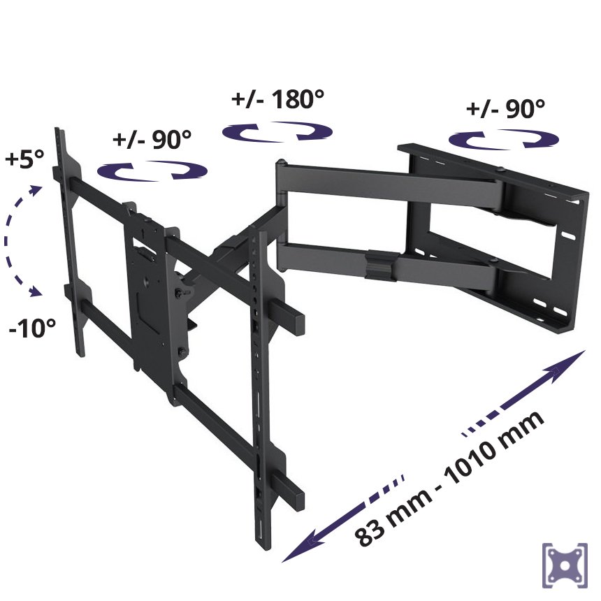 Potpuno okretni i nagnuti nosač za TV HS-502-L