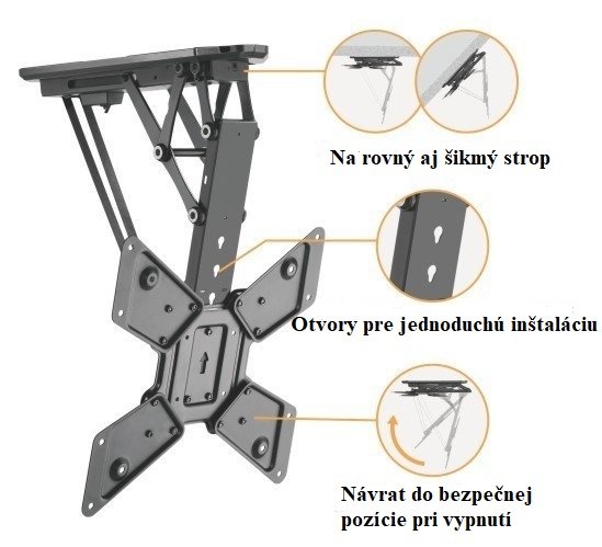 Univerzálny TV držiak na strop elektrický HS-55Z