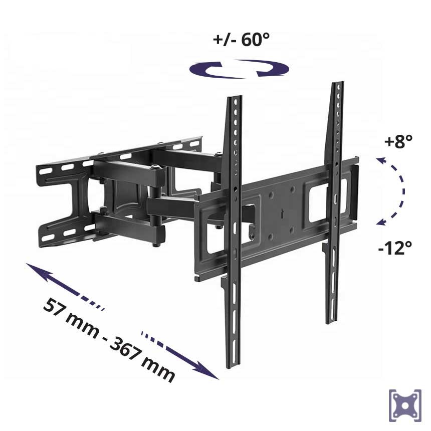 Otočný držák na TV HS-B2301 disponuje mimo jiné i bezpečnou konstrukcí.