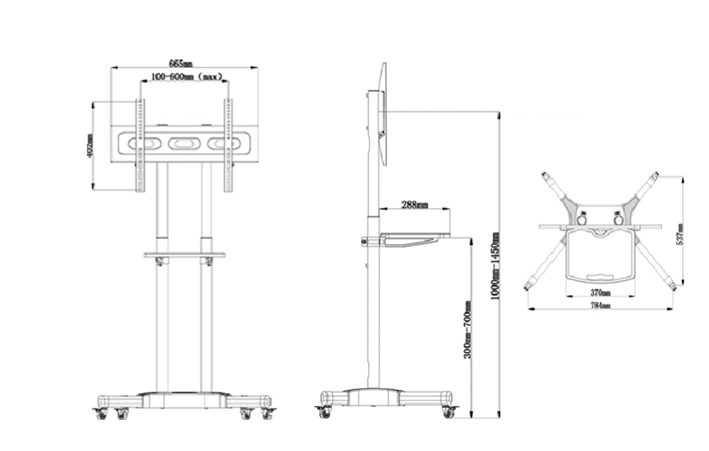 Stojan na TV stabilní HS-131A