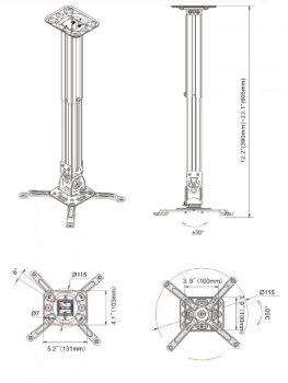 Parametry - Stropní držák na projektor Northbayou T-817