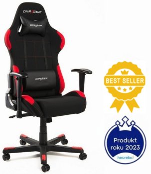 Υφασμάτινη gaming καρέκλα DXRacer FORMULA OH/FD01/NR σε μαύρο και κόκκινο με ψηλή πλάτη