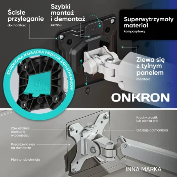 Bel popolnoma nastavljiv namizni nosilec za monitor G80-BW za monitorje 13–32"
