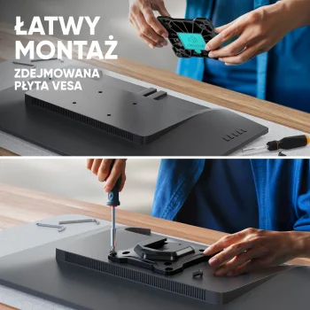 Beli popolnoma nastavljiv namizni nosilec za monitor G80-BW za zaslone 13"–32"