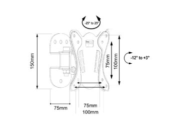 Suport de perete metalic pivotant pentru TV sau monitor 13–32", model C415 cu braț articulat, capacitate 30 kg